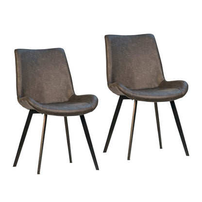 Charcoal and Black PU Leather Upholstery and Metal Legs Chair 20 in Wide