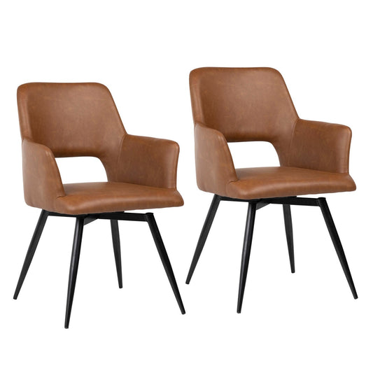 Elevated Faux Leather and Steel Dining Chair