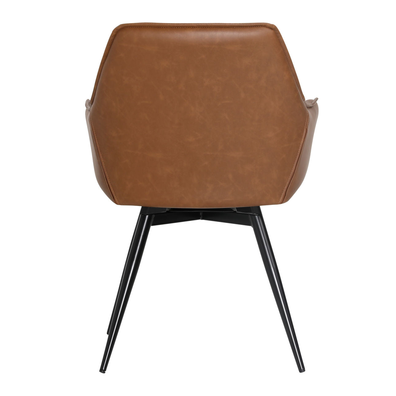 Antique Brown and Black Powder Coated Legs PU Leather and Steel Chair 23 in Wide