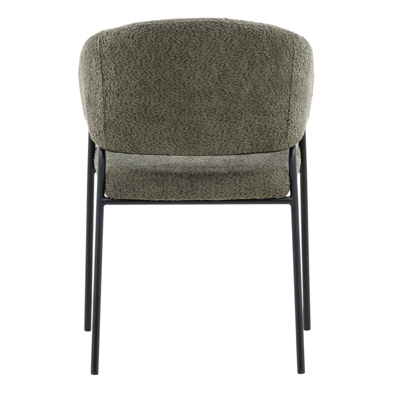 Olive Boucle Upholstery and Steel Chair 23 in Wide
