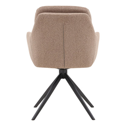 Sand Polyester Upholstery and Steel Chair 23.5 in Wide