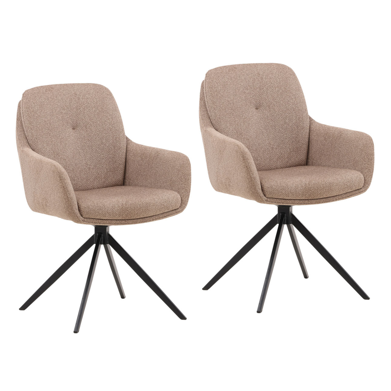 Sand Polyester Upholstery and Steel Chair 23.5 in Wide