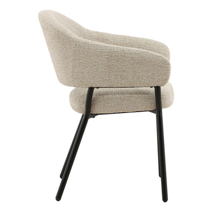 Ellery Taupe Chenille Fabric and Steel Chair 24 in Wide