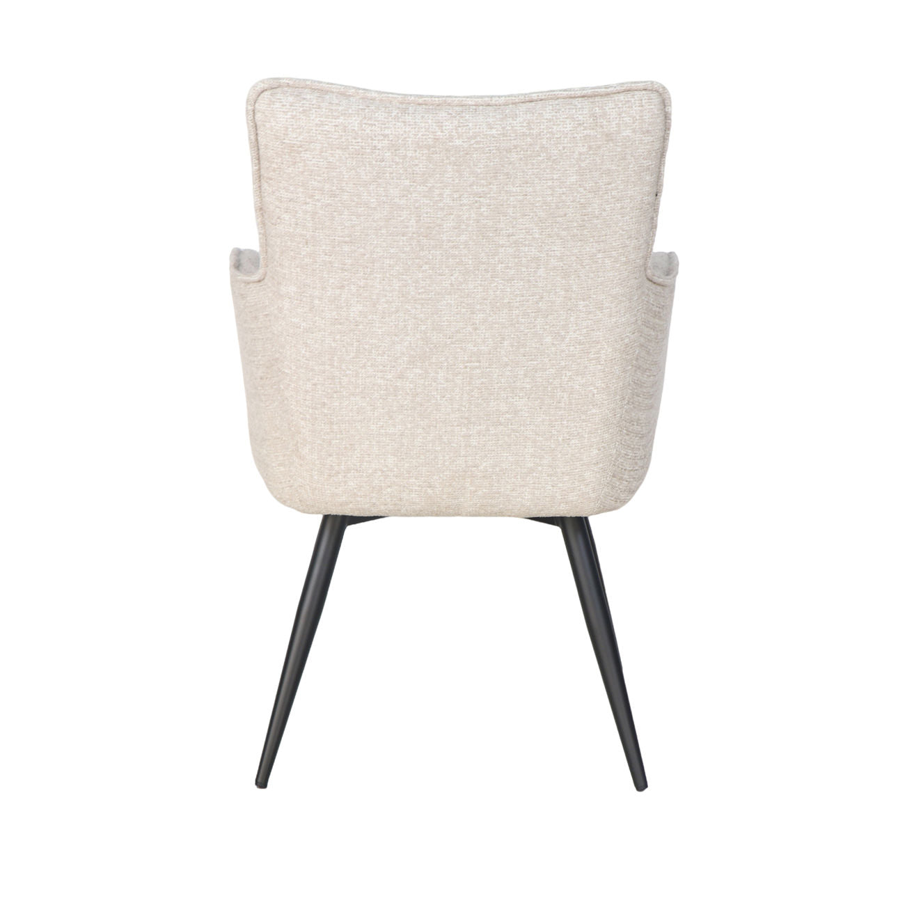 Eva Beige and Black Chenille Fabric and Steel Chair 22.5 in Wide