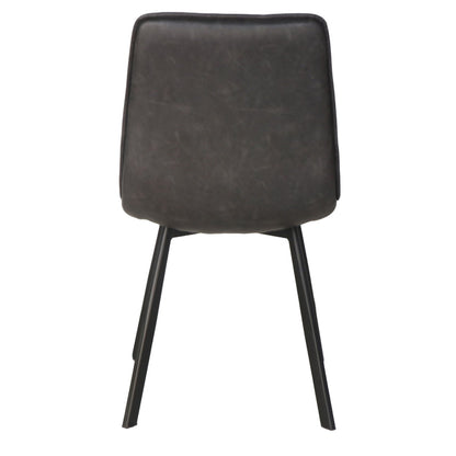 Charcoal and Black Faux Leather and Steel Chair 18 in Wide