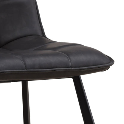 Refined Faux Leather and Steel Dining Chair