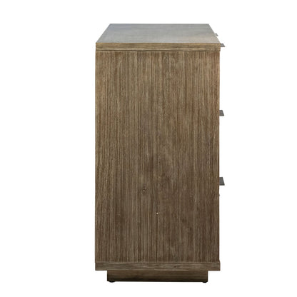 Natural Warm Wash Sealed Finish Solid Acacia Wood Dresser 68 in Wide