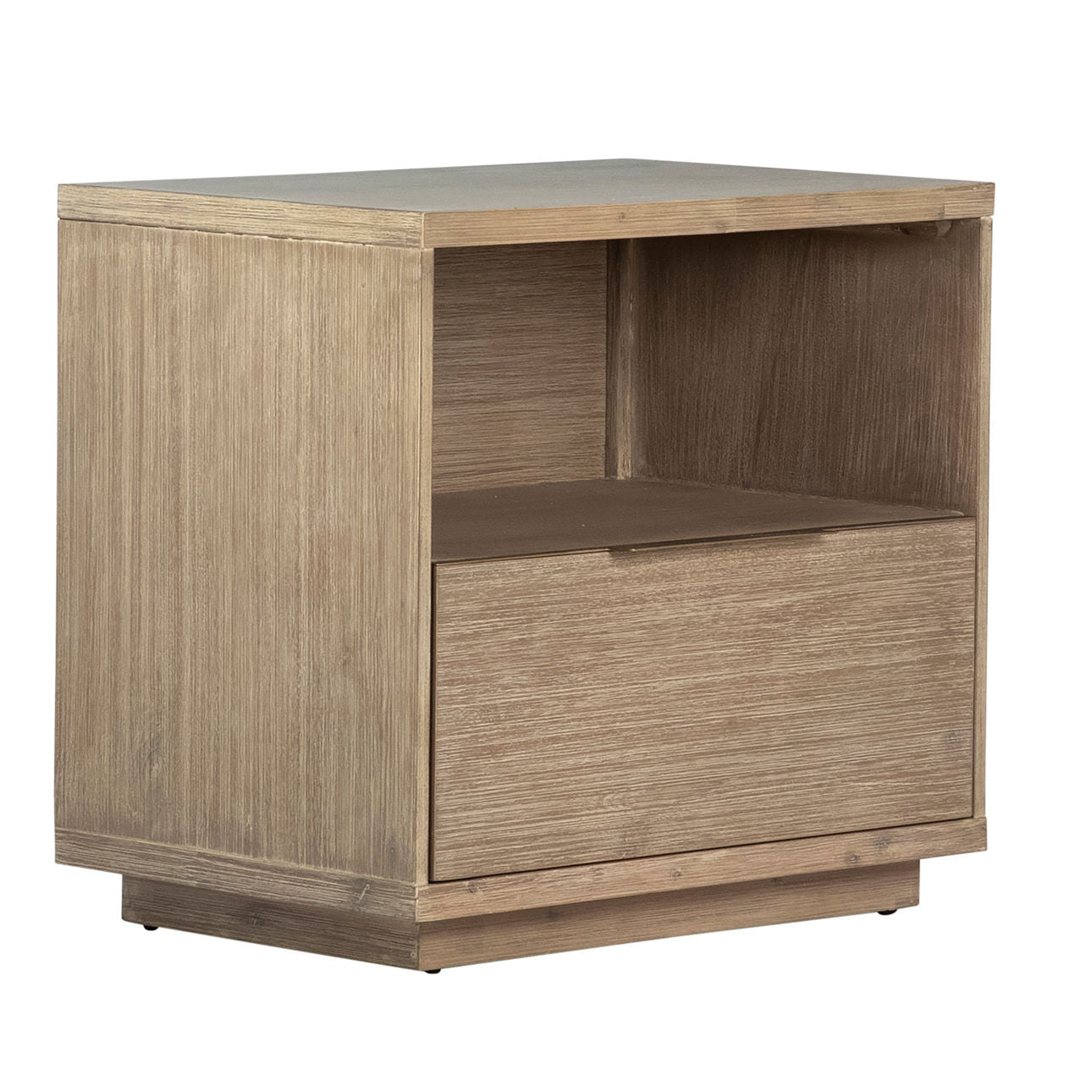 Natural Warm Wash Sealed Finish Solid Acacia Wood Nightstand 27 in Wide