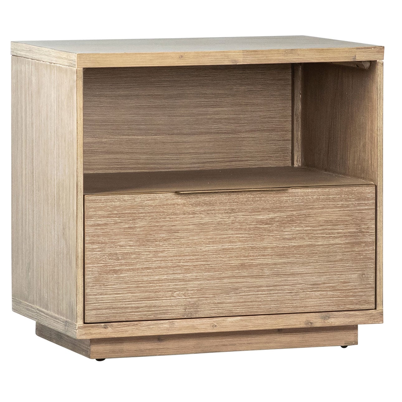 Natural Warm Wash Sealed Finish Solid Acacia Wood Nightstand 27 in Wide