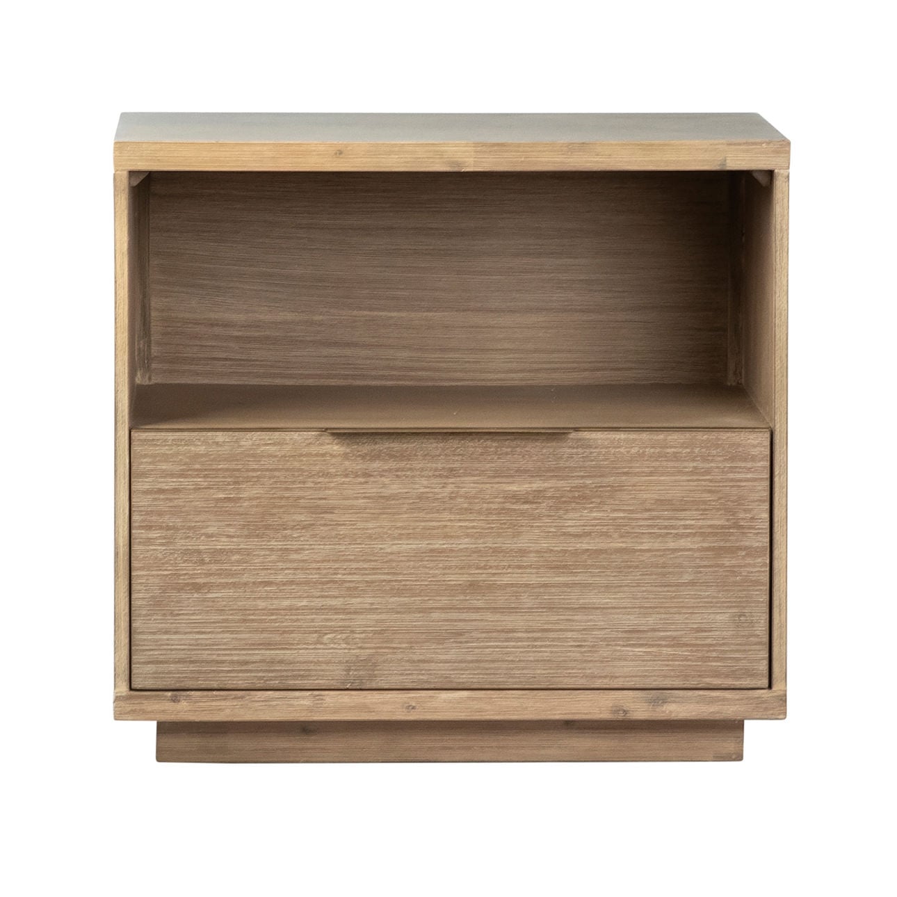 Natural Warm Wash Sealed Finish Solid Acacia Wood Nightstand 27 in Wide