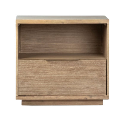 Natural Warm Wash Sealed Finish Solid Acacia Wood Nightstand 27 in Wide