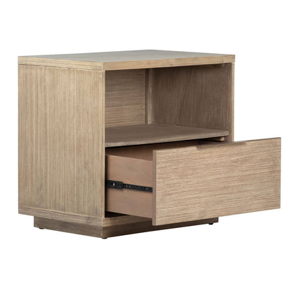 Natural Warm Wash Sealed Finish Solid Acacia Wood Nightstand 27 in Wide