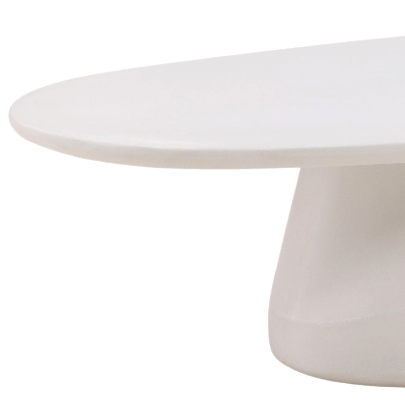 Ivory Finish Lightweight Concrete Table 55 in Wide