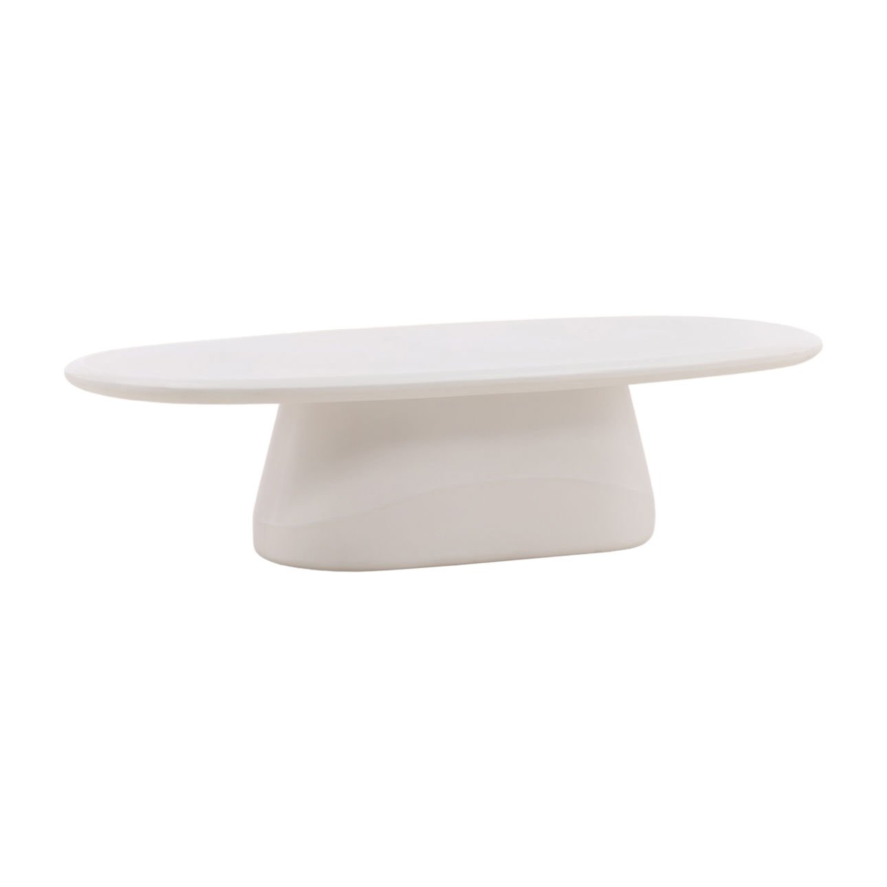 Ivory Finish Lightweight Concrete Table 55 in Wide