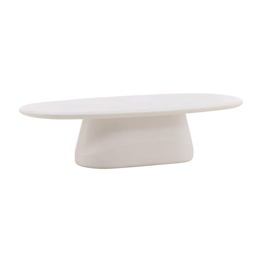 Ivory Finish Lightweight Concrete Table 55 in Wide