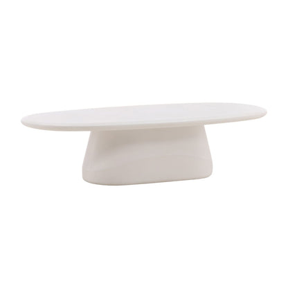 Ivory Finish Lightweight Concrete Table 55 in Wide