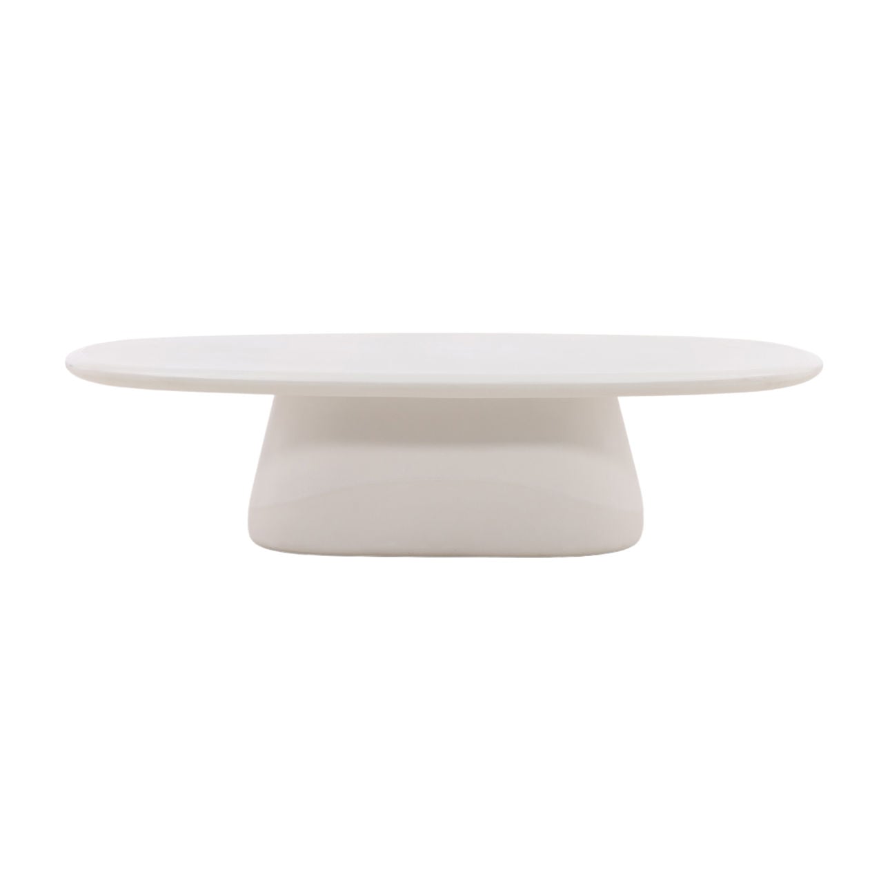 Ivory Finish Lightweight Concrete Table 55 in Wide