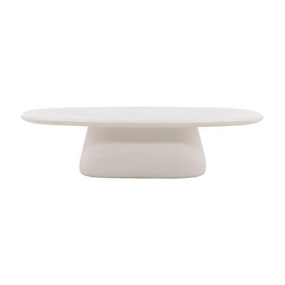 Ivory Finish Lightweight Concrete Table 55 in Wide