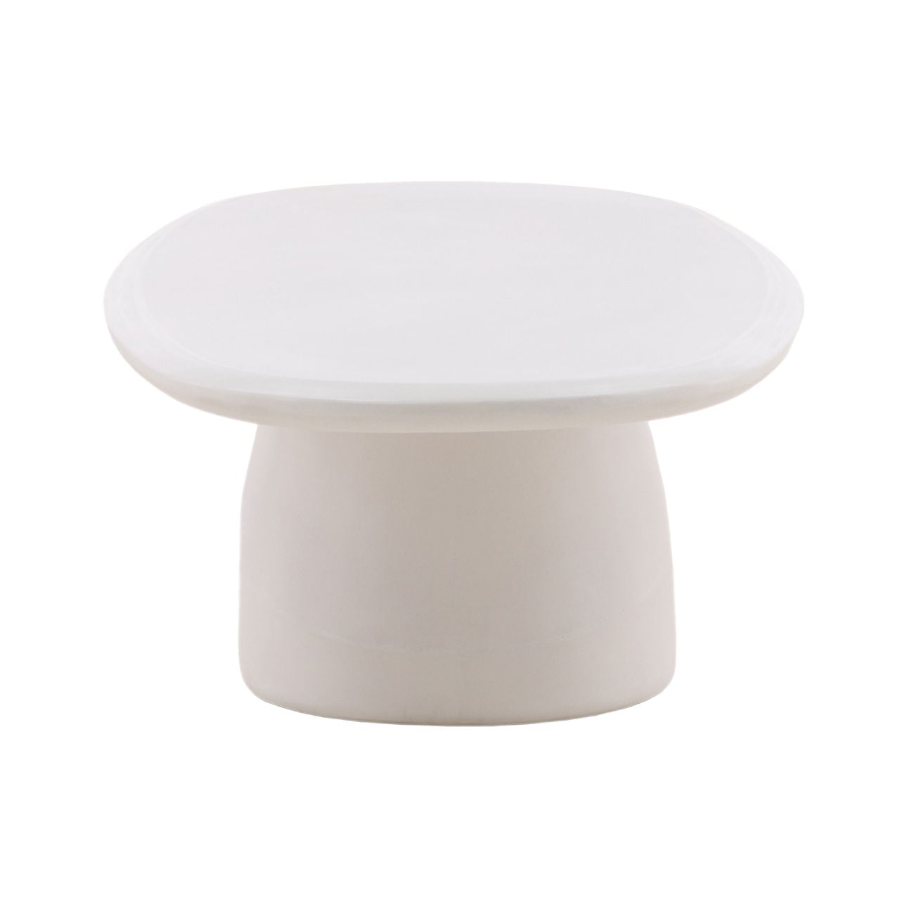Ivory Finish Lightweight Concrete Table 55 in Wide