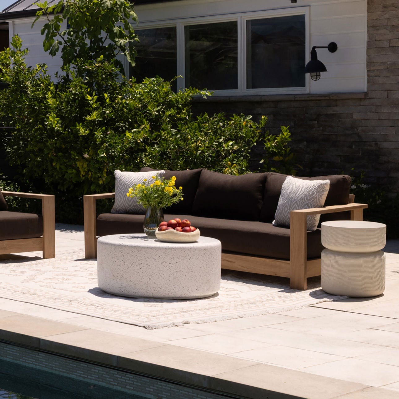 Ivory Concrete Table 18 in Wide