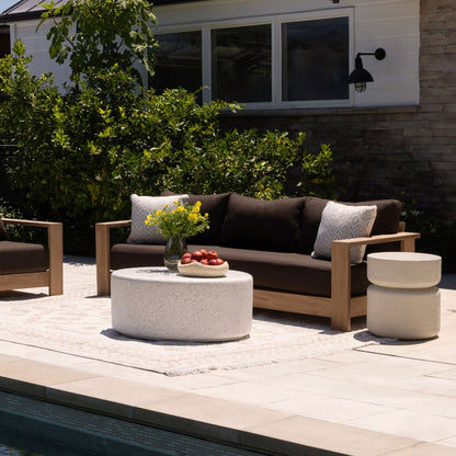 Ivory Concrete Table 18 in Wide