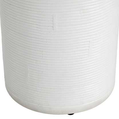 White Lightweight Concrete Table 17.5 in Wide