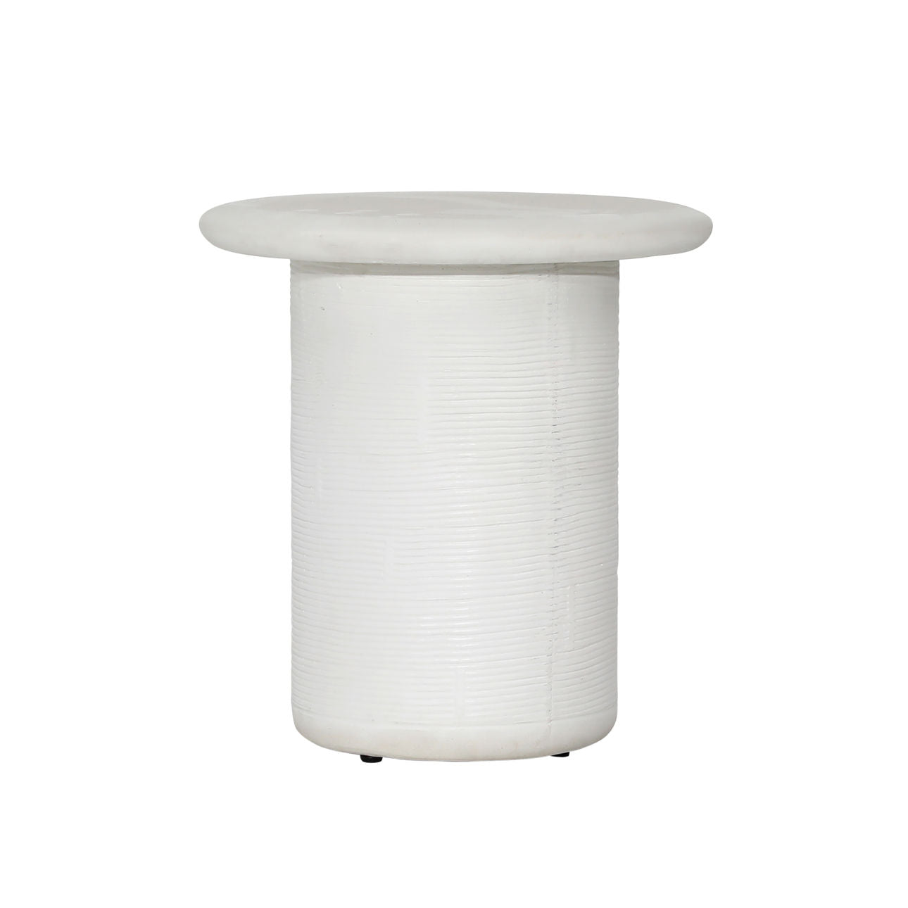 White Lightweight Concrete Table 17.5 in Wide
