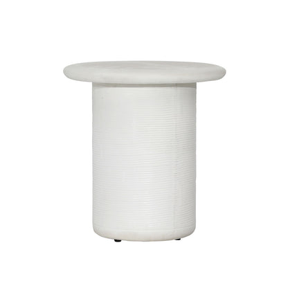 White Lightweight Concrete Table 17.5 in Wide