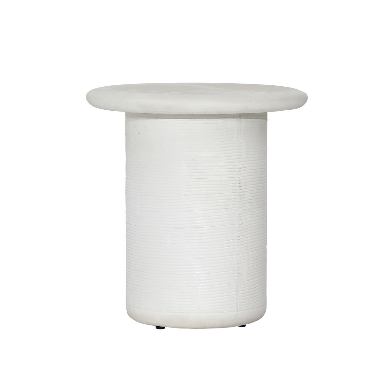 White Lightweight Concrete Table 17.5 in Wide