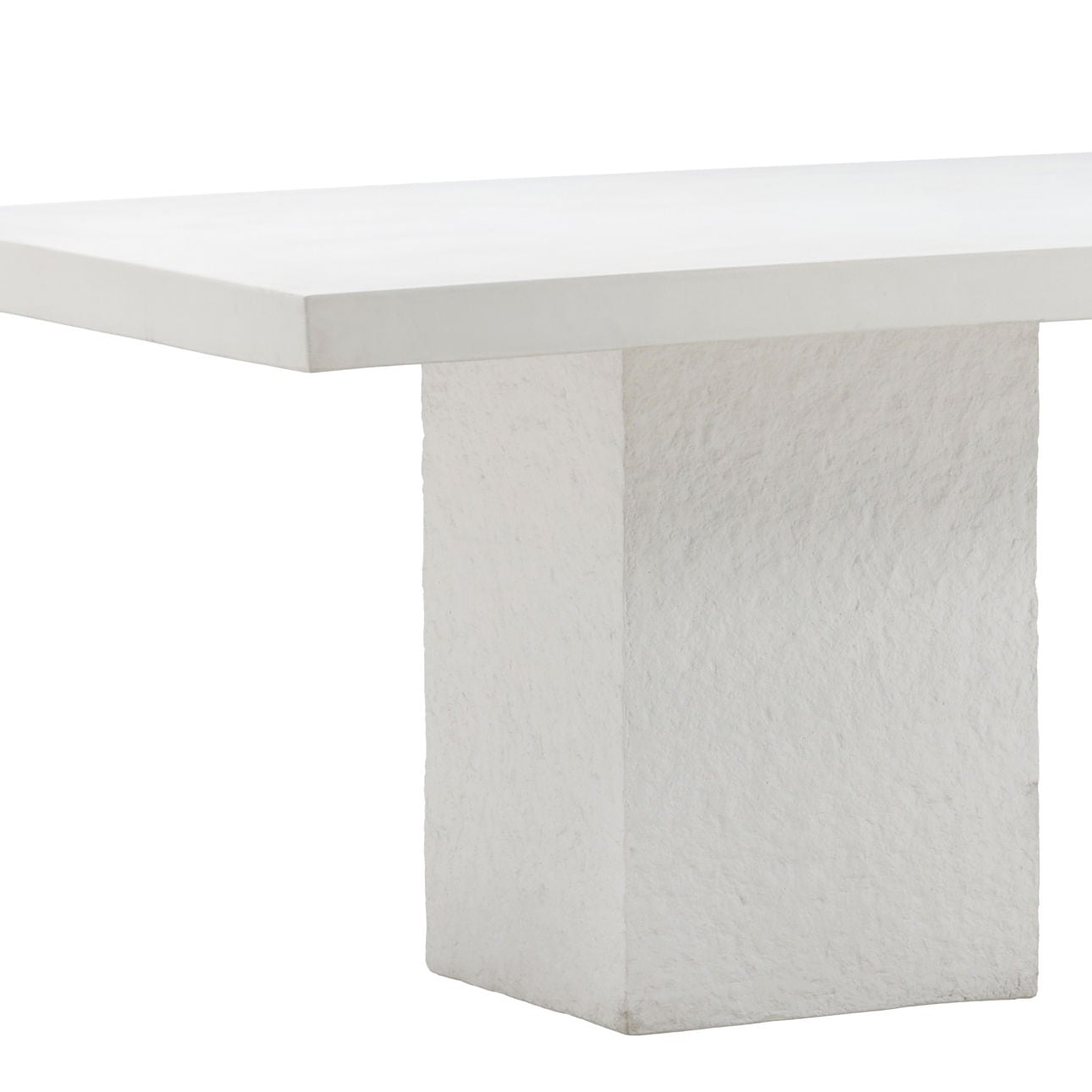 Cream Lightweight Concrete Table 90.5 in Wide