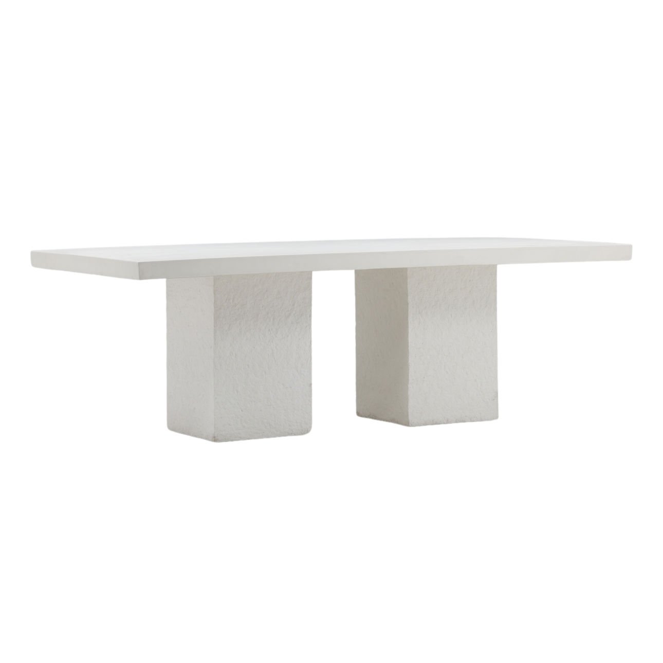 Cream Lightweight Concrete Table 90.5 in Wide