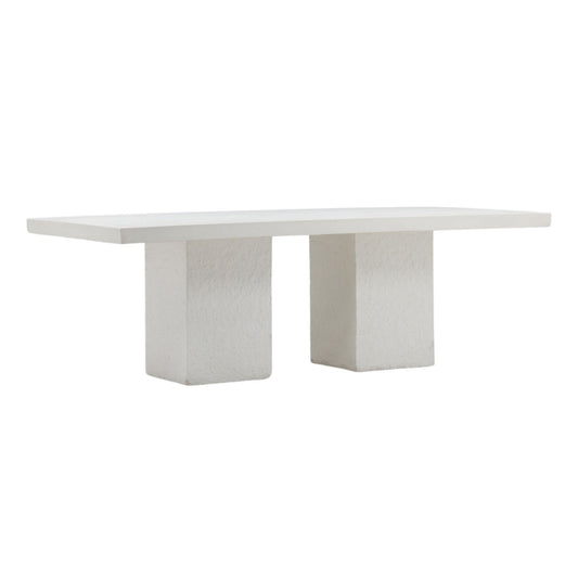 Cream Lightweight Concrete Table 90.5 in Wide