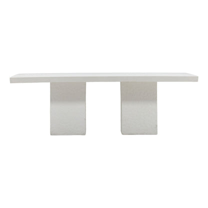 Cream Lightweight Concrete Table 90.5 in Wide