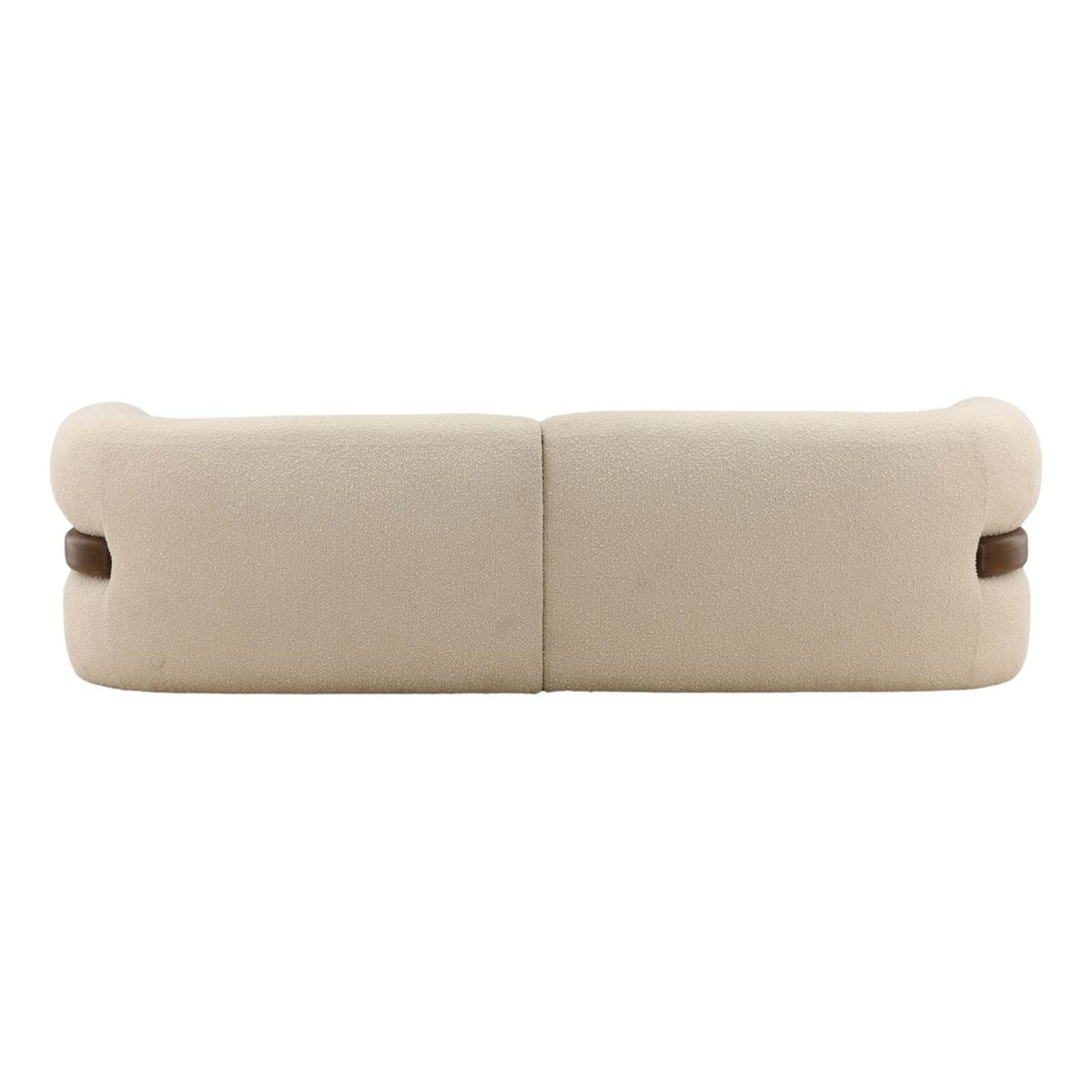 Modern Boucle Fabric and Oak Wood Sofa