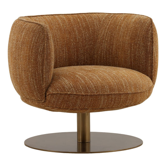 Mustard and Antique Brass Boucle Fabric and Iron Chair 33.5 in Wide
