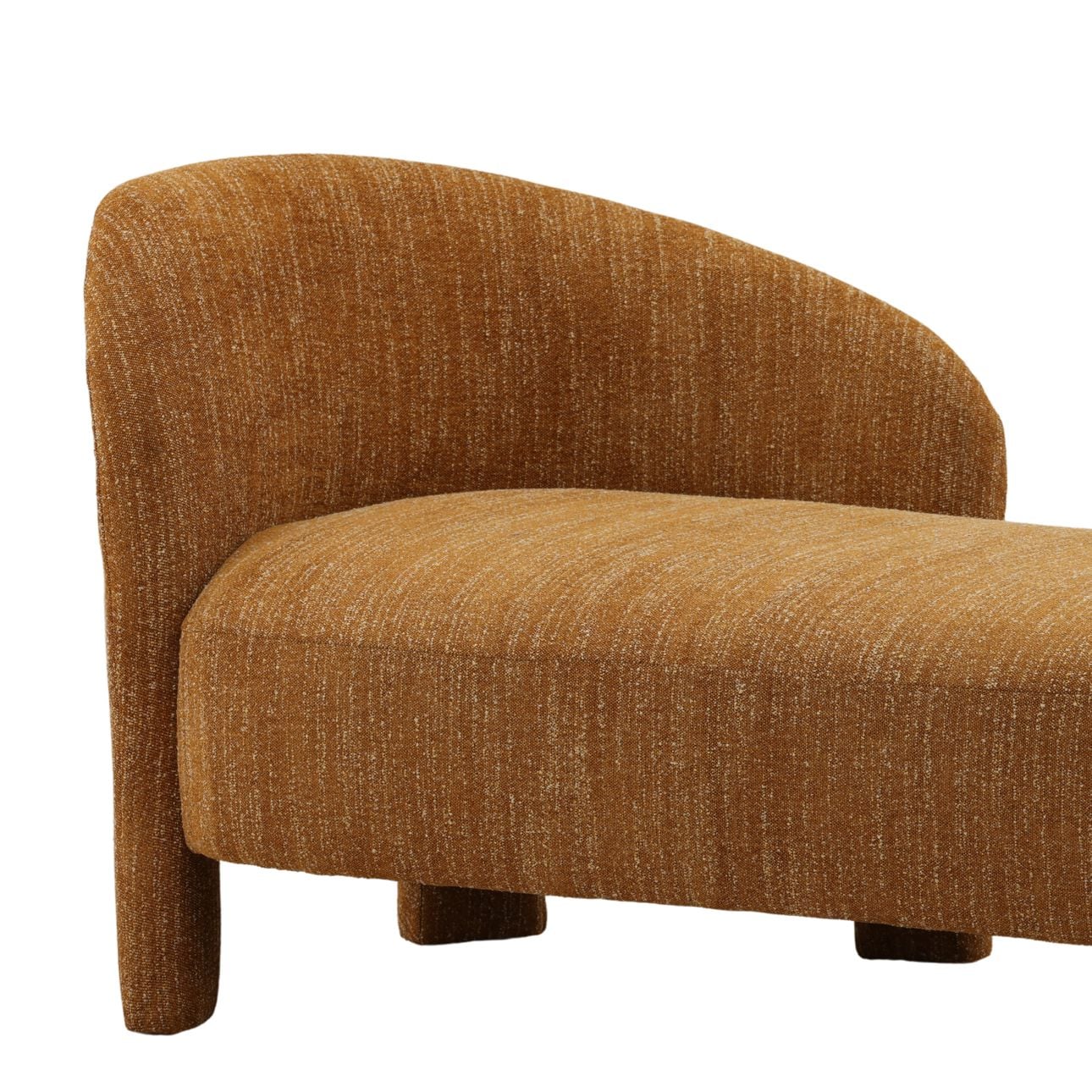 Mustard Boucle Fabric Chaise 66 in Wide