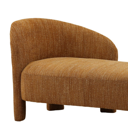 Mustard Boucle Fabric Chaise 66 in Wide