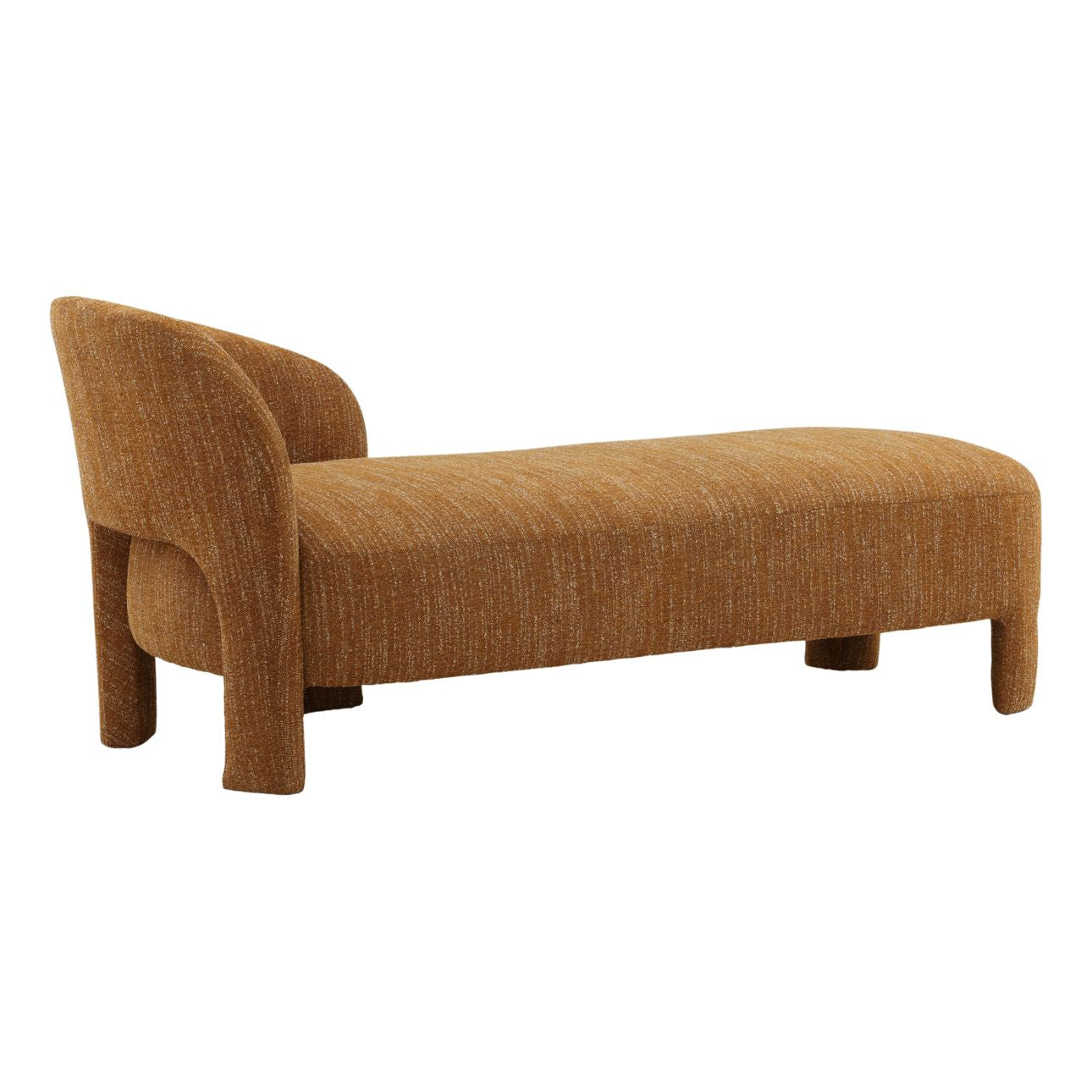 Mustard Boucle Fabric Chaise 66 in Wide