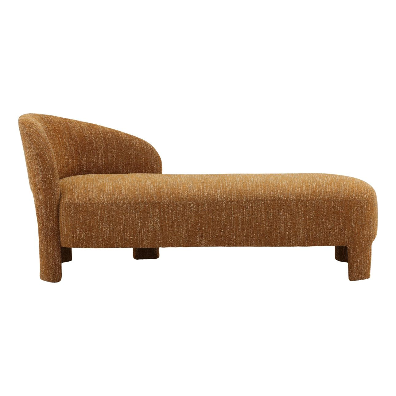 Mustard Boucle Fabric Chaise 66 in Wide