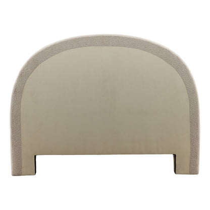 Cream Boucle Fabric Bed 73 in Wide