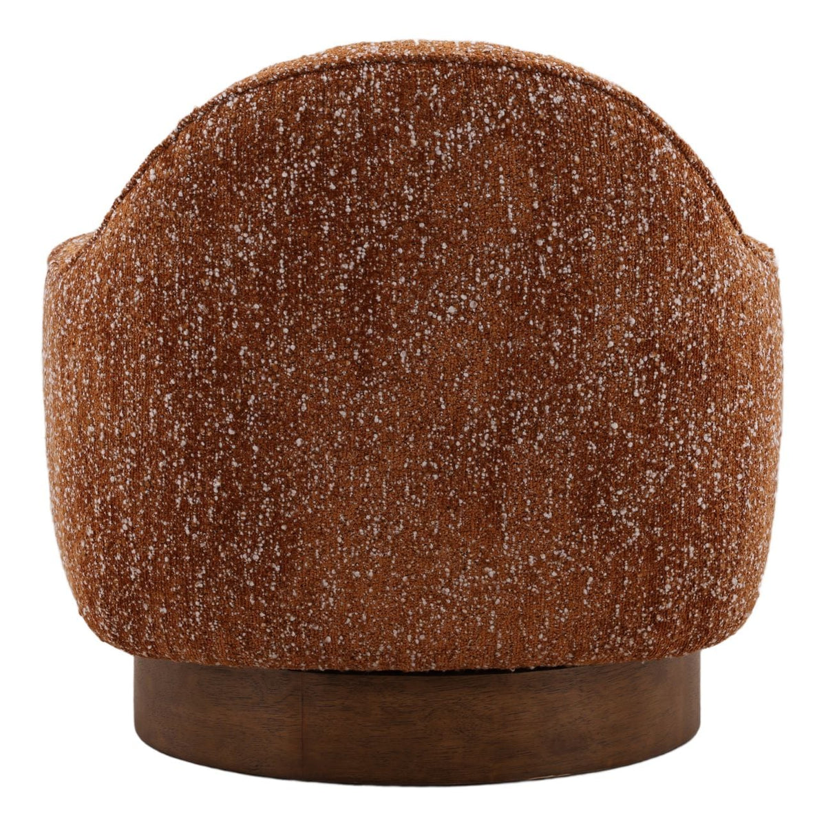 Modern Chunky Boucle Fabric and Rubber Wood Home Accent