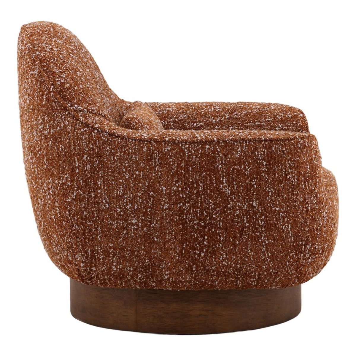Modern Chunky Boucle Fabric and Rubber Wood Home Accent