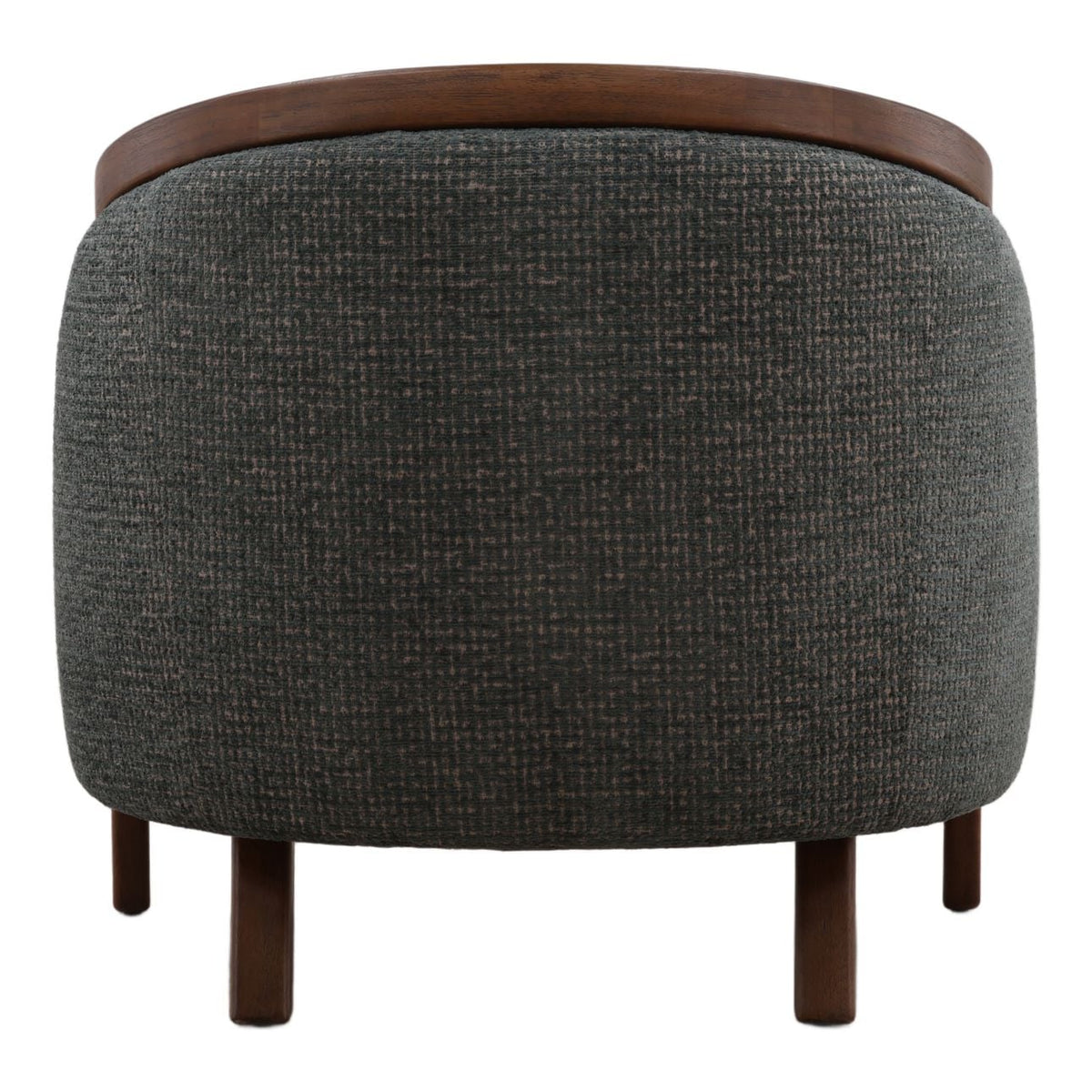 Modern Woven Chenille Fabric and Rubber Wood Home Accent