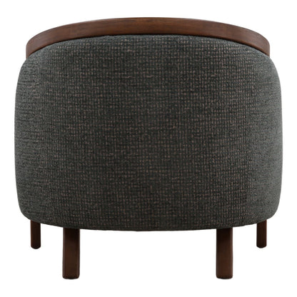 Modern Woven Chenille Fabric and Rubber Wood Home Accent