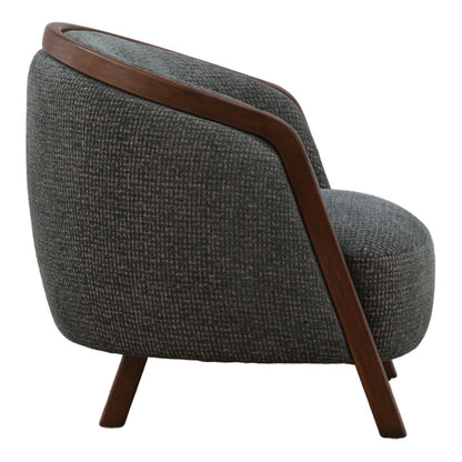 Modern Woven Chenille Fabric and Rubber Wood Home Accent