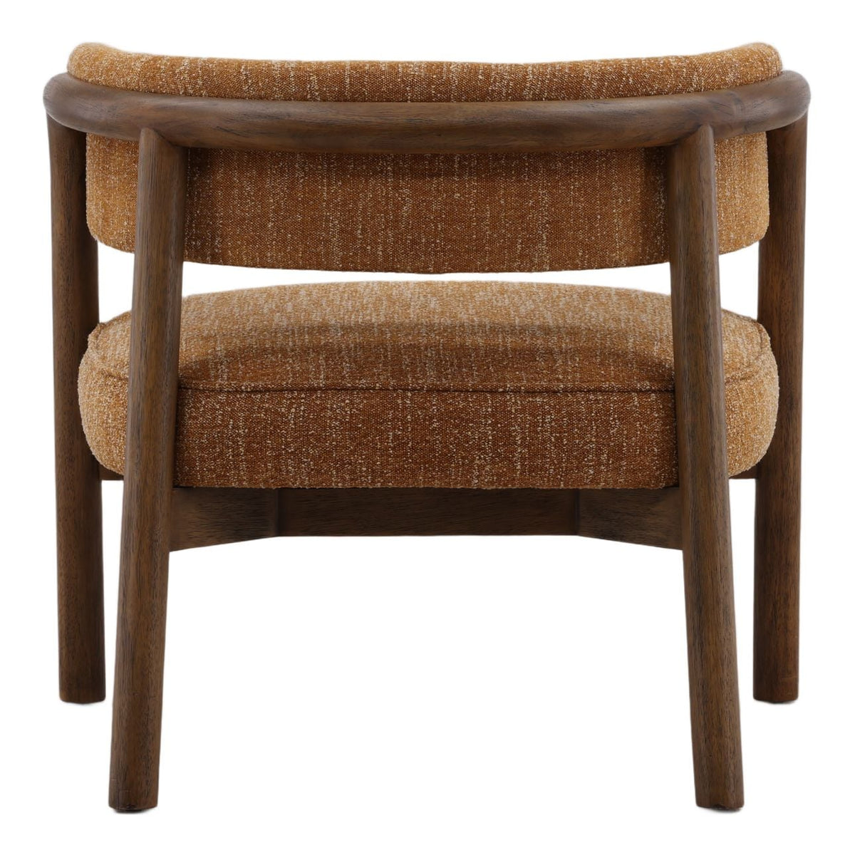 Artisan Boucle Fabric and Rubber Wood Home Accent