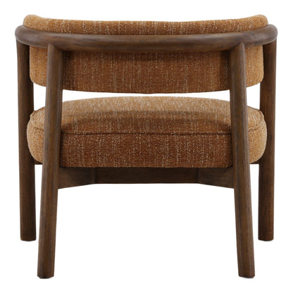 Artisan Boucle Fabric and Rubber Wood Home Accent