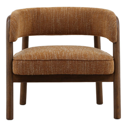 Artisan Boucle Fabric and Rubber Wood Home Accent