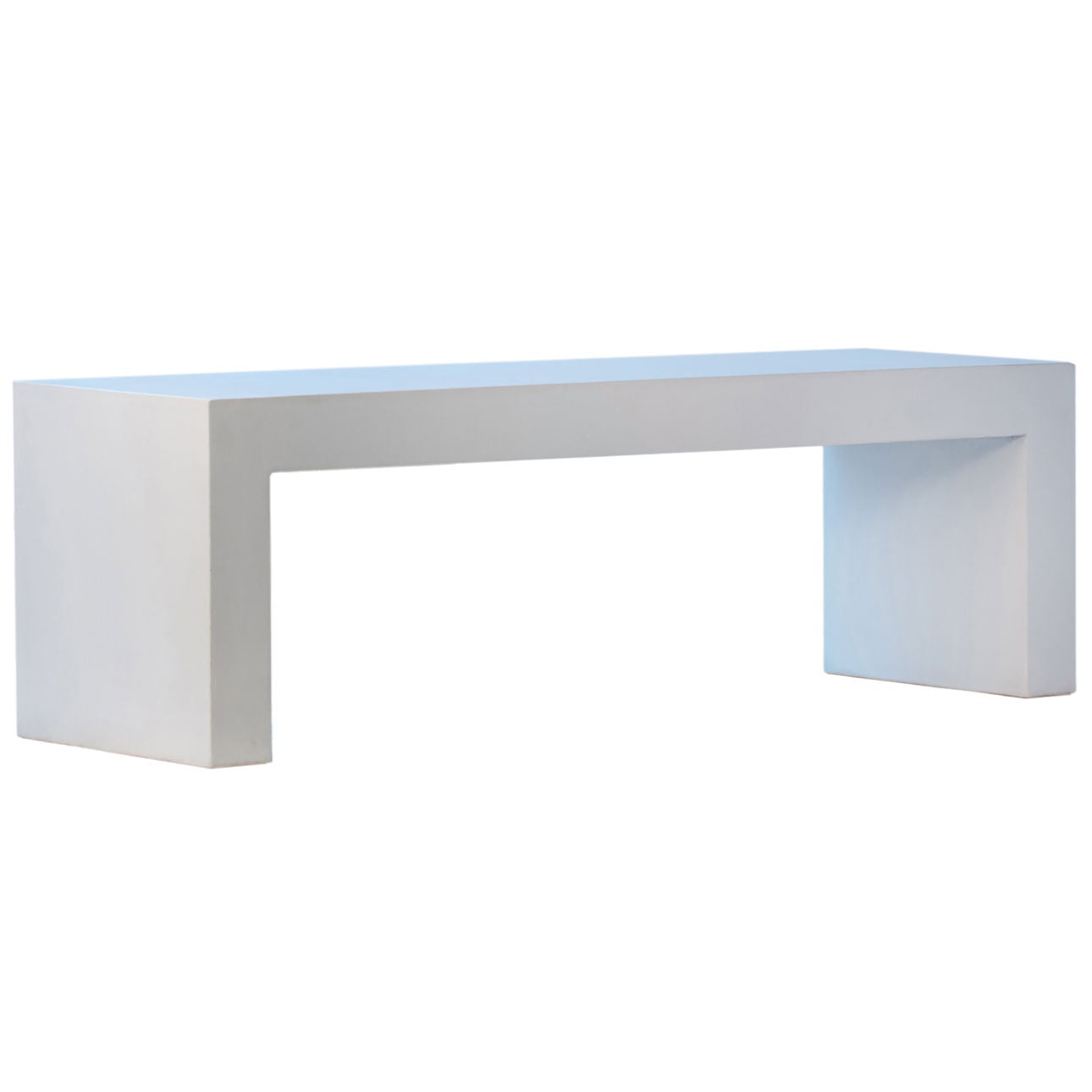 Natural White Sealed Finish Lightweight Concrete Bench 63 in Wide