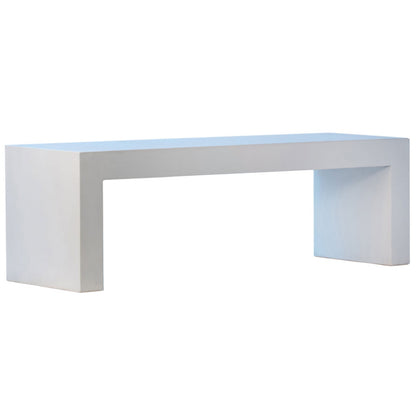 Natural White Sealed Finish Lightweight Concrete Bench 63 in Wide